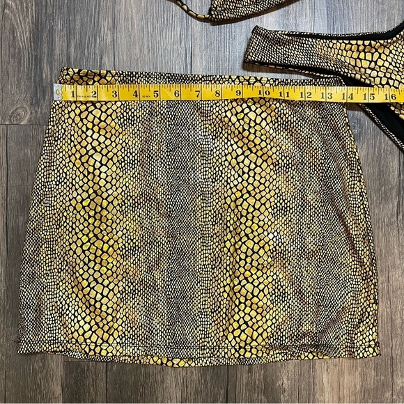 Swimwear Crocodile Print Set 3 Piece Bikini Bathing Suit With Cover Up Skirt M - Picture 15 of 16